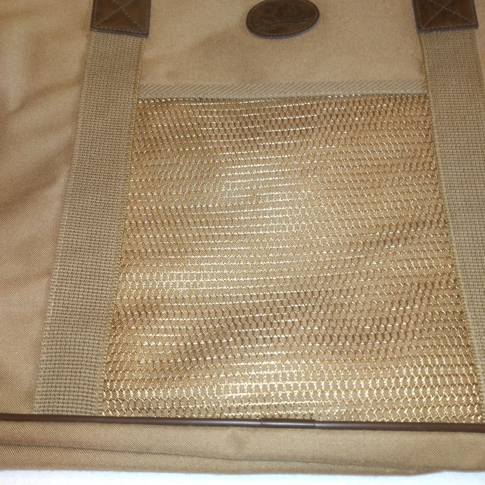 Classic Men's Duffel Bag in Tan - Travel & Gym Carryall Canvas W/Leather Detail